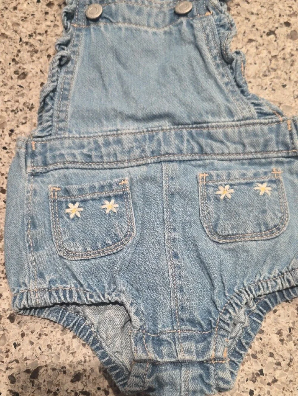 Old Navy Light Blue Denim Ruffle-Strap Baby Overalls